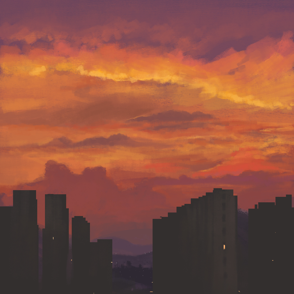 画一片晚霞