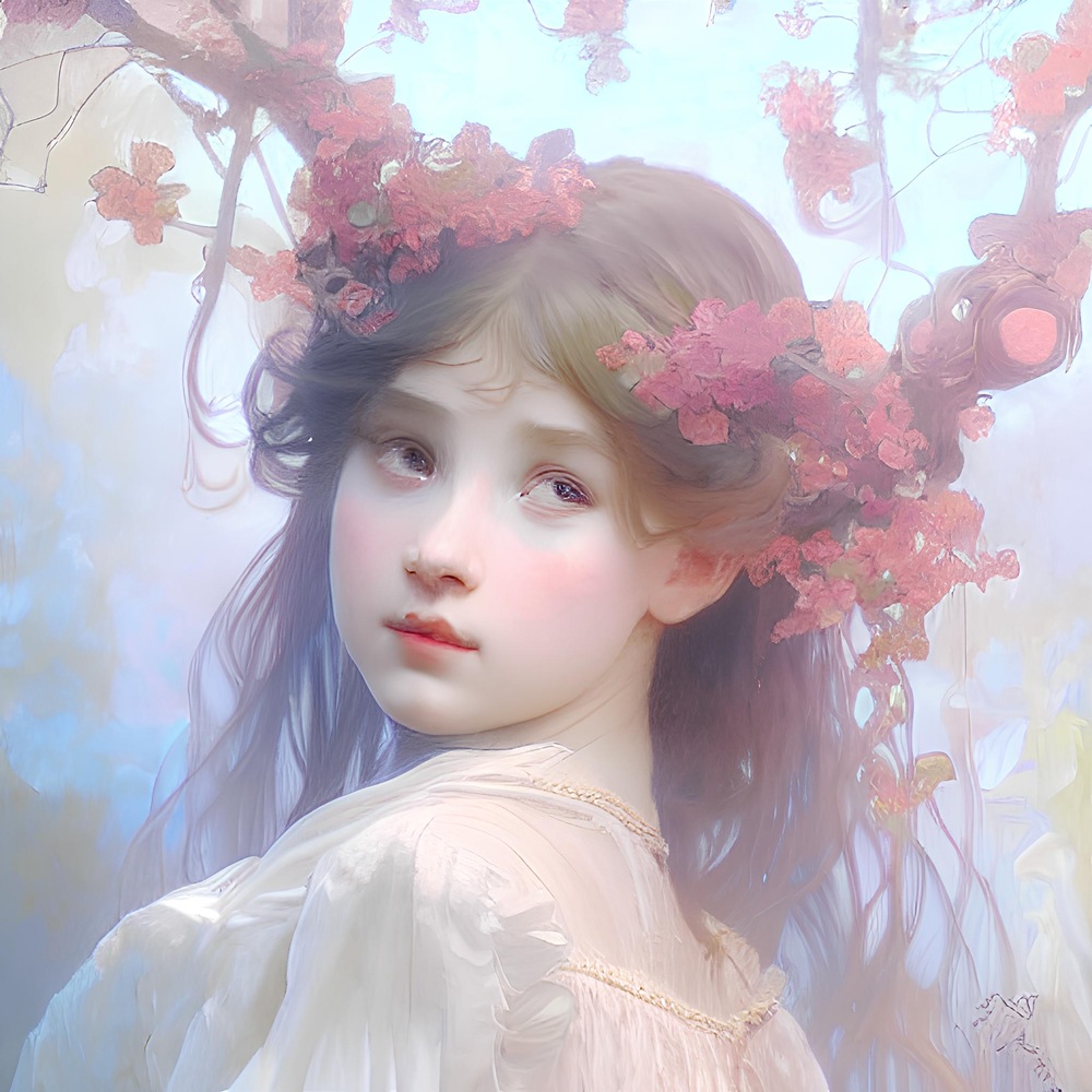 油画少女