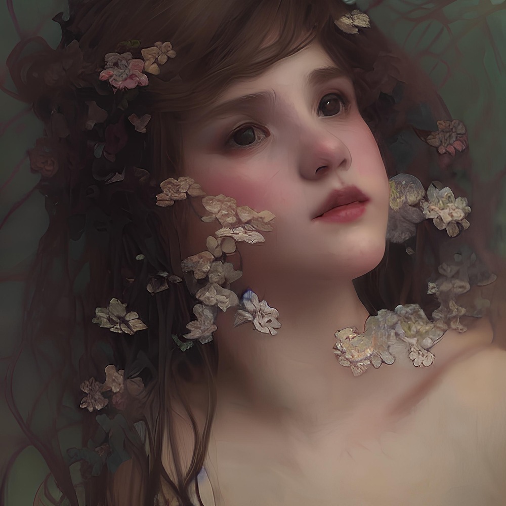 油画少女