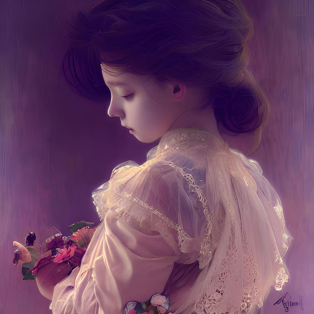 油画少女
