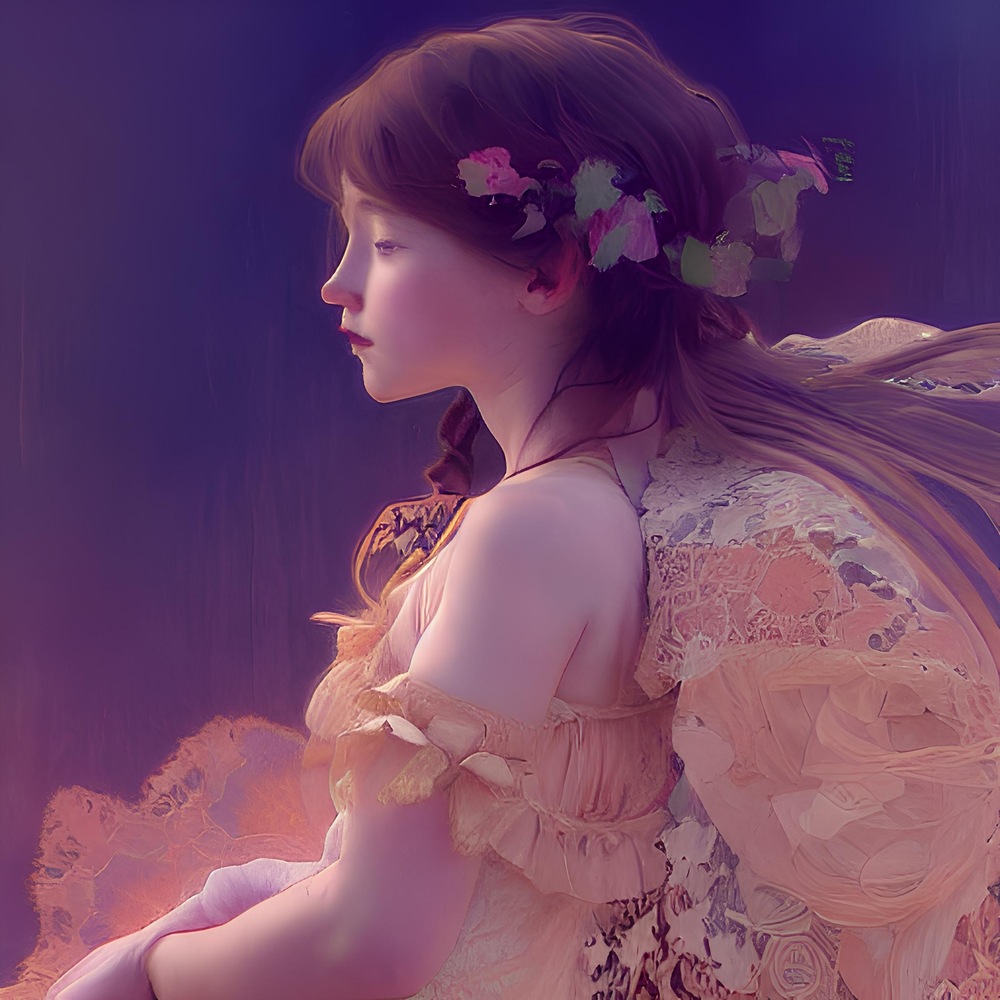 油画少女