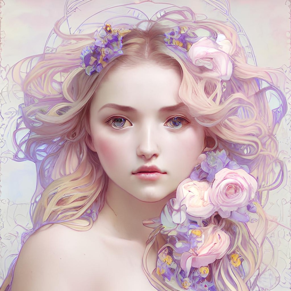 油画少女