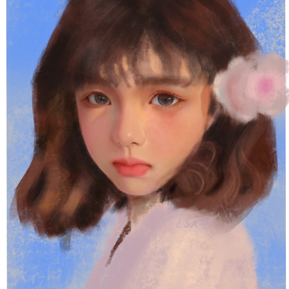 厚涂少女头像