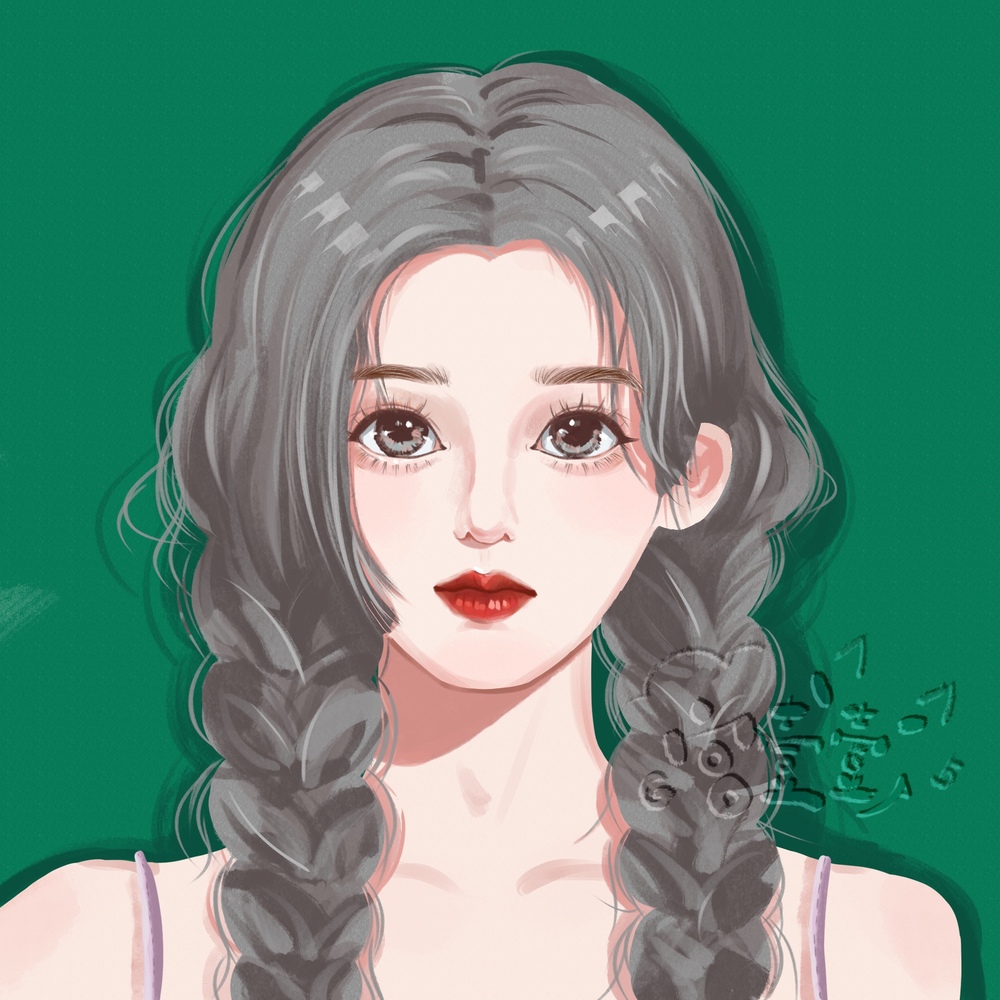 少女头像插画