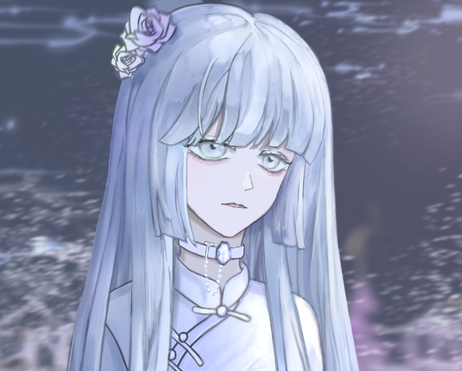 银发旗袍少女