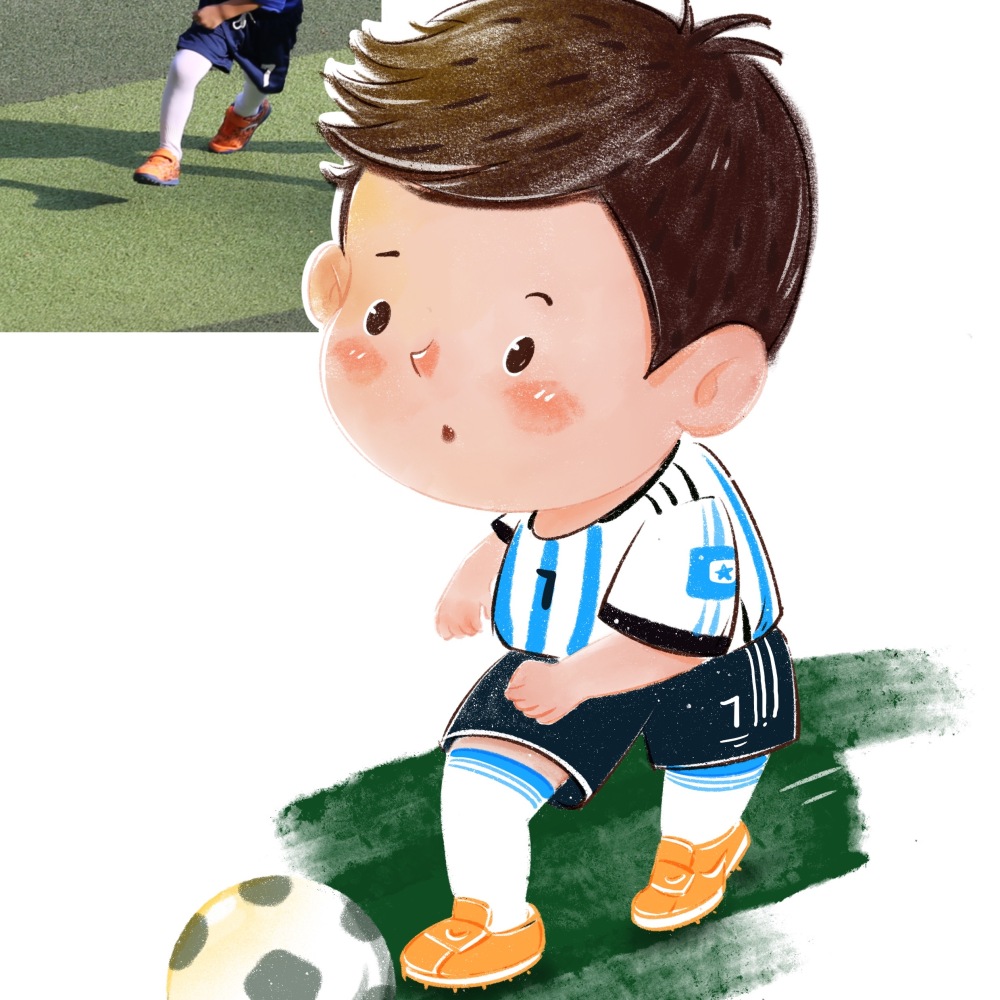 Q版足球插画阿根廷梅西
